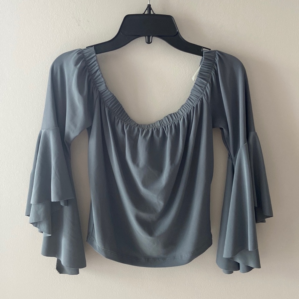 Lani California Off the Shoulder Bell Sleeve Top